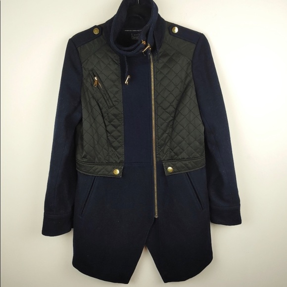 French Connection Quilted Nylon Mixed Media Jacket - Picture 3 of 3